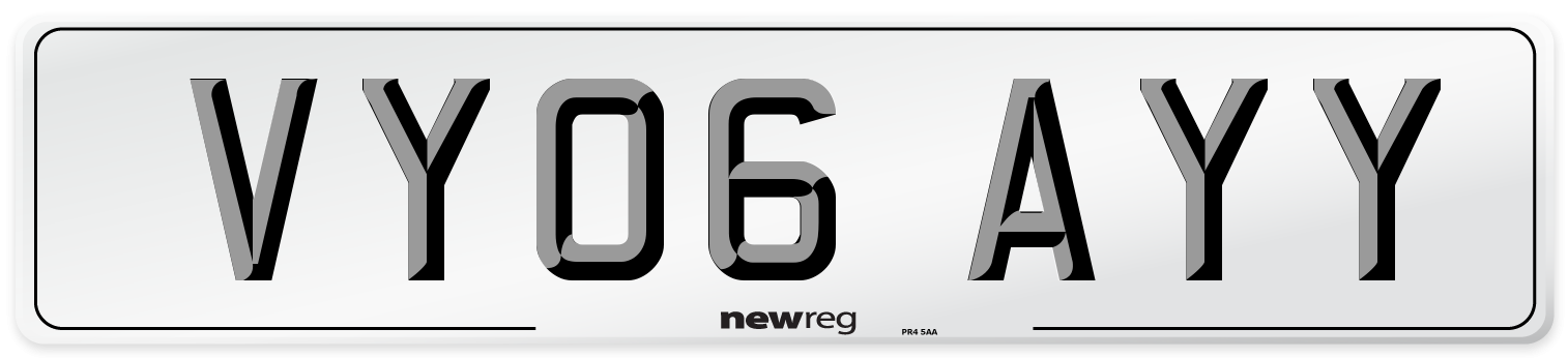 VY06 AYY Number Plate from New Reg